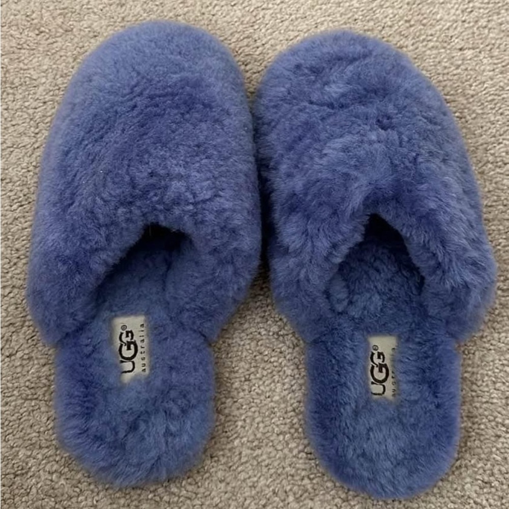 UGG Soft Blue Plush Slippers